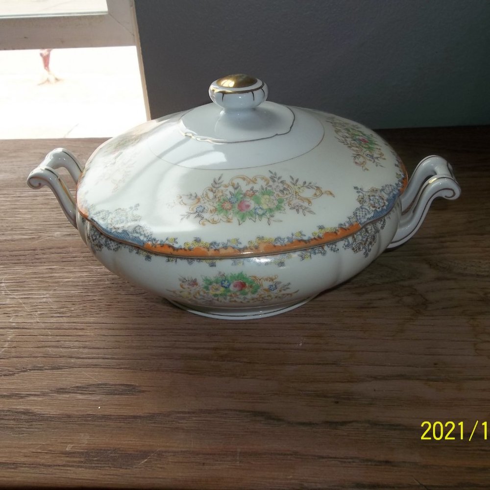 Vintage Impress China Serving Dish. Hand Painted